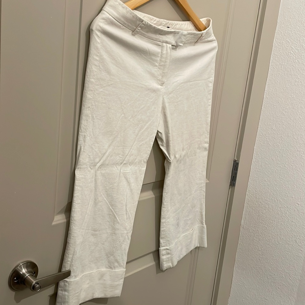 Beige low rise pants